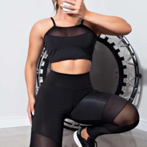 Conjunto Legging e Top Transparencia Fitness Feminino Calça | REF: LX128